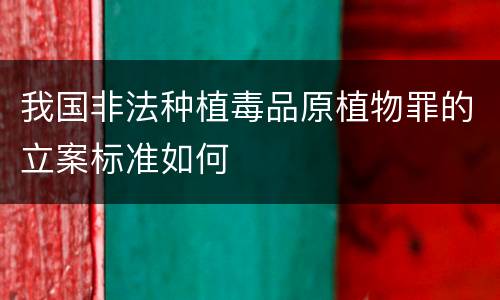 我国非法种植毒品原植物罪的立案标准如何