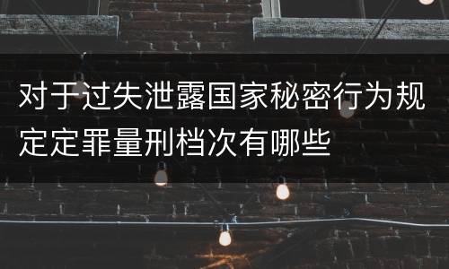 对于过失泄露国家秘密行为规定定罪量刑档次有哪些