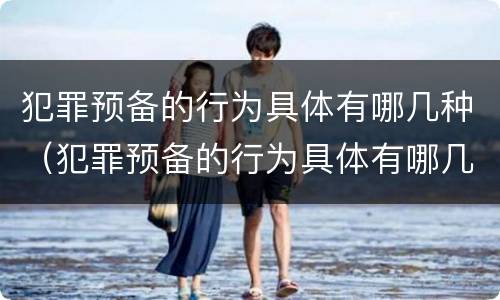 犯罪预备的行为具体有哪几种（犯罪预备的行为具体有哪几种类型）