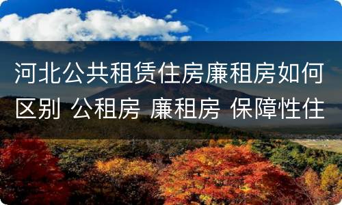河北公共租赁住房廉租房如何区别 公租房 廉租房 保障性住房区别