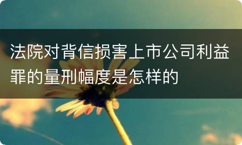 法院对背信损害上市公司利益罪的量刑幅度是怎样的