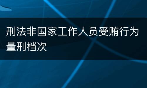 刑法非国家工作人员受贿行为量刑档次
