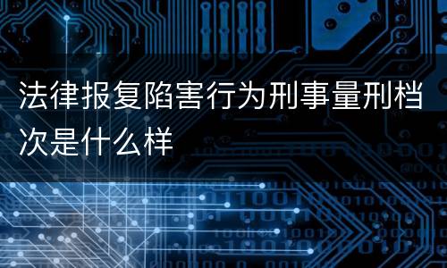 法律报复陷害行为刑事量刑档次是什么样