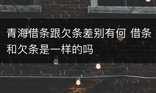 青海借条跟欠条差别有何 借条和欠条是一样的吗