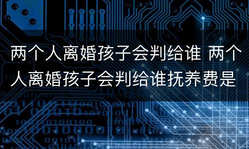两个人离婚孩子会判给谁 两个人离婚孩子会判给谁抚养费是多少?
