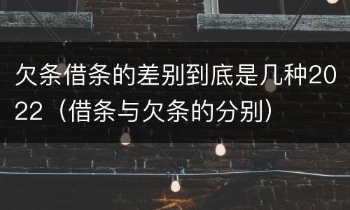 欠条借条的差别到底是几种2022（借条与欠条的分别）