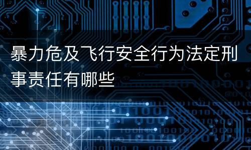 暴力危及飞行安全行为法定刑事责任有哪些