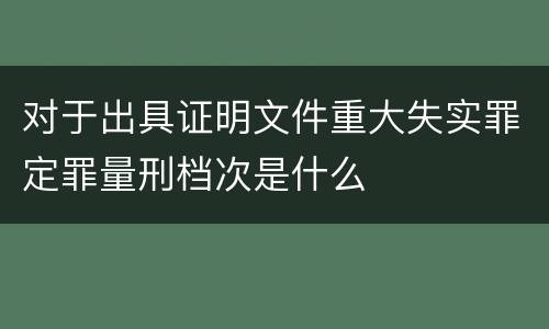 对于出具证明文件重大失实罪定罪量刑档次是什么