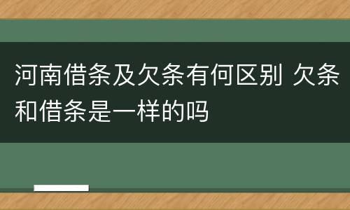河南借条及欠条有何区别 欠条和借条是一样的吗