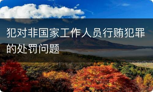 犯对非国家工作人员行贿犯罪的处罚问题
