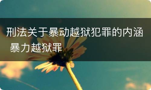刑法关于暴动越狱犯罪的内涵 暴力越狱罪