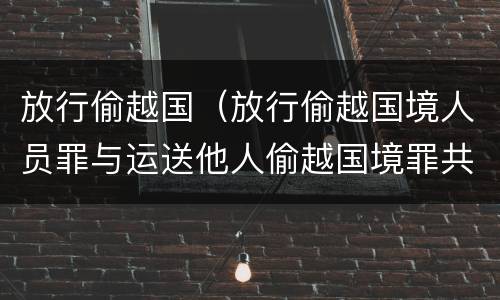 放行偷越国（放行偷越国境人员罪与运送他人偷越国境罪共犯）