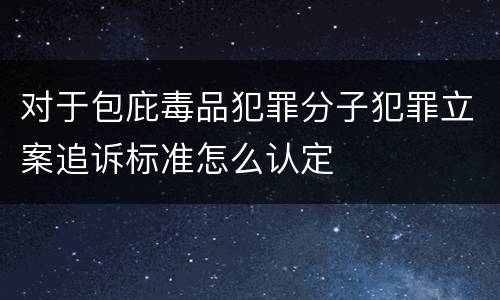 对于包庇毒品犯罪分子犯罪立案追诉标准怎么认定