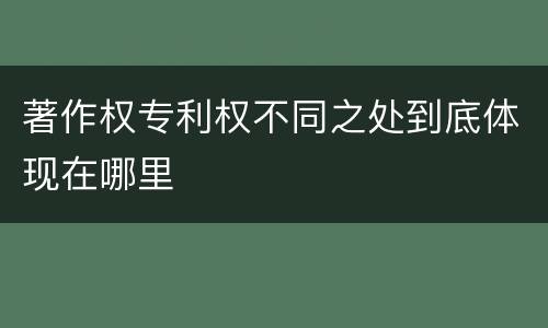 著作权专利权不同之处到底体现在哪里