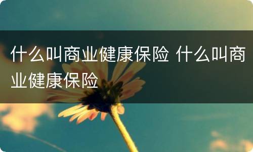 什么叫商业健康保险 什么叫商业健康保险