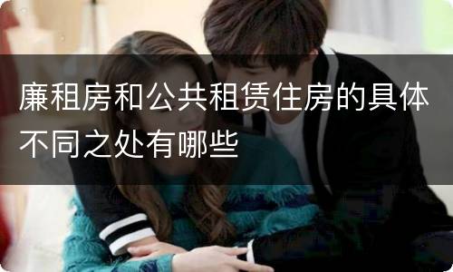廉租房和公共租赁住房的具体不同之处有哪些
