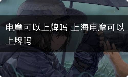 电摩可以上牌吗 上海电摩可以上牌吗