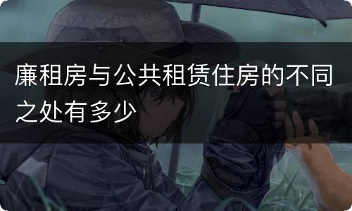 廉租房与公共租赁住房的不同之处有多少