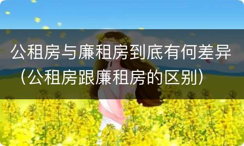 公租房与廉租房到底有何差异（公租房跟廉租房的区别）