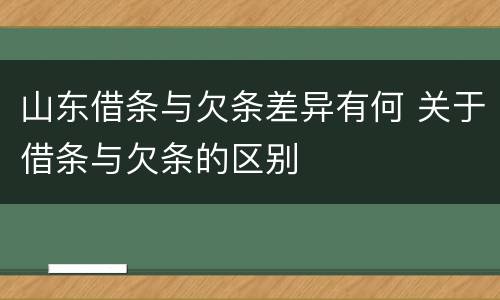 山东借条与欠条差异有何 关于借条与欠条的区别