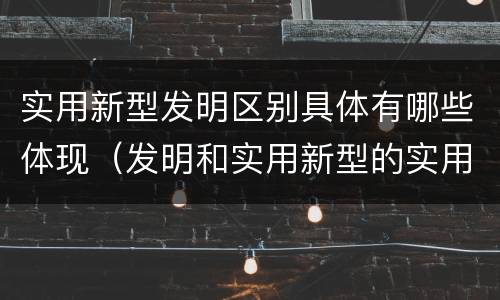 实用新型发明区别具体有哪些体现（发明和实用新型的实用性）