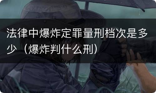 法律中爆炸定罪量刑档次是多少（爆炸判什么刑）