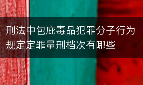 刑法中包庇毒品犯罪分子行为规定定罪量刑档次有哪些