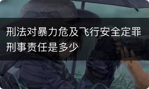 刑法对暴力危及飞行安全定罪刑事责任是多少