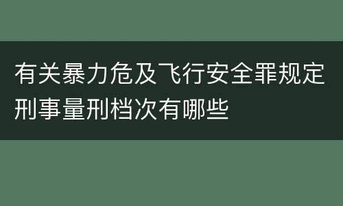 有关暴力危及飞行安全罪规定刑事量刑档次有哪些