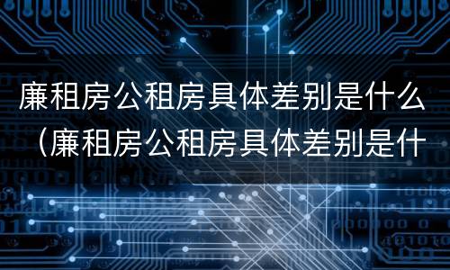 廉租房公租房具体差别是什么（廉租房公租房具体差别是什么意思）