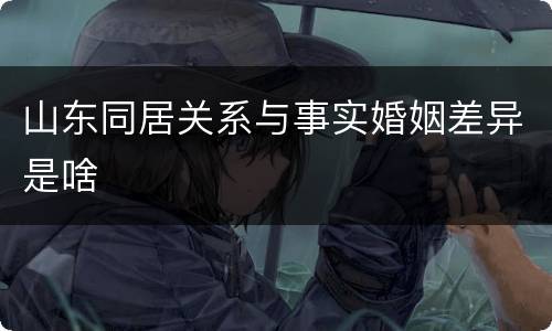山东同居关系与事实婚姻差异是啥