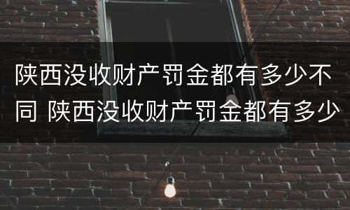 陕西没收财产罚金都有多少不同 陕西没收财产罚金都有多少不同的案例