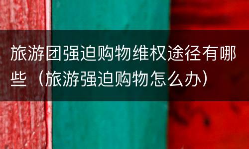 旅游团强迫购物维权途径有哪些（旅游强迫购物怎么办）