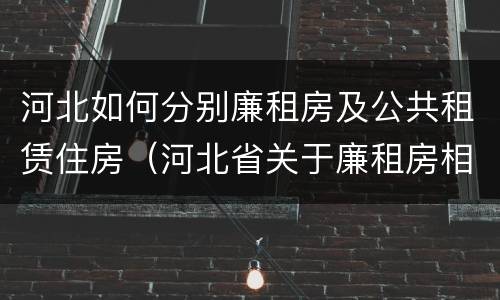 河北如何分别廉租房及公共租赁住房（河北省关于廉租房相关规定）
