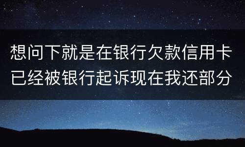 想问下就是在银行欠款信用卡已经被银行起诉现在我还部分可以暂缓执行吗