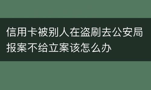 信用卡被别人在盗刷去公安局报案不给立案该怎么办