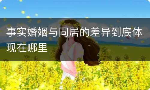 事实婚姻与同居的差异到底体现在哪里
