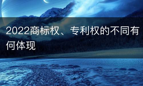 2022商标权、专利权的不同有何体现