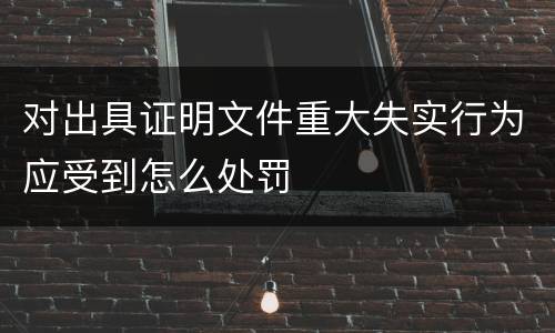 对出具证明文件重大失实行为应受到怎么处罚