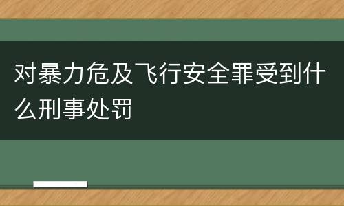 对暴力危及飞行安全罪受到什么刑事处罚