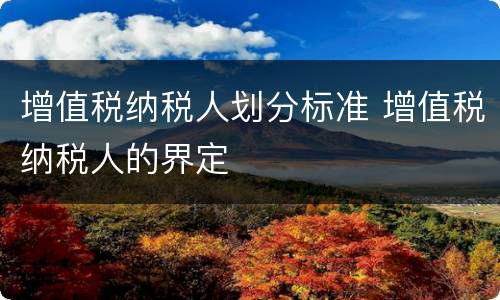 增值税纳税人划分标准 增值税纳税人的界定