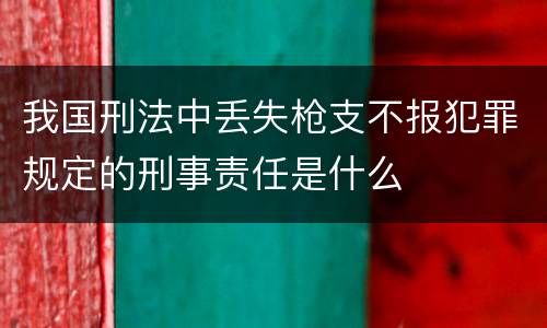 我国刑法中丢失枪支不报犯罪规定的刑事责任是什么