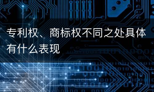 专利权、商标权不同之处具体有什么表现