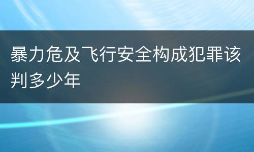 暴力危及飞行安全构成犯罪该判多少年