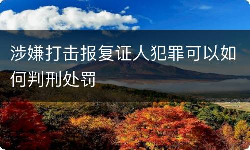 涉嫌打击报复证人犯罪可以如何判刑处罚