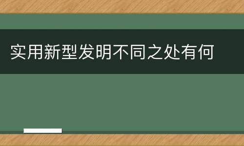 实用新型发明不同之处有何