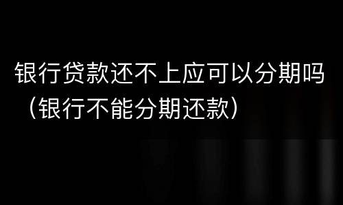 银行贷款还不上应可以分期吗（银行不能分期还款）