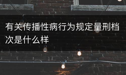 有关传播性病行为规定量刑档次是什么样