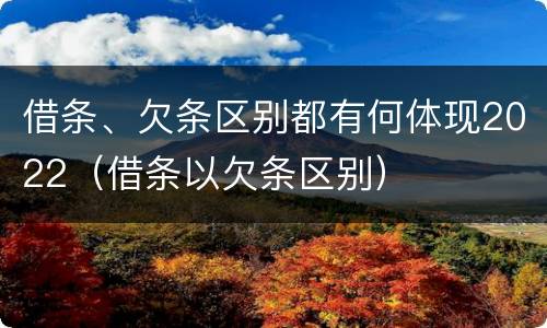 借条、欠条区别都有何体现2022（借条以欠条区别）