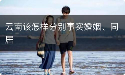 云南该怎样分别事实婚姻、同居